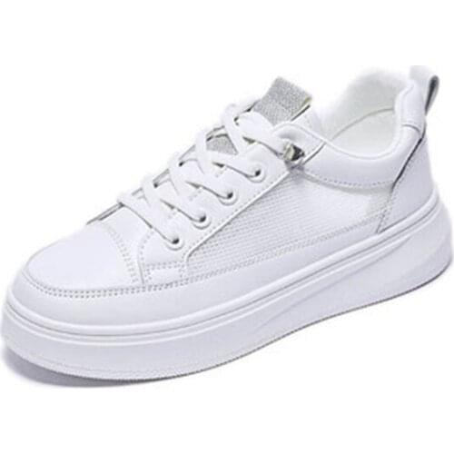 Womens Summer Sports Shoes White Tennis Female Wedge Casual Sneakers Women Platform Fashionable Leather Vulcanized Shoe Running