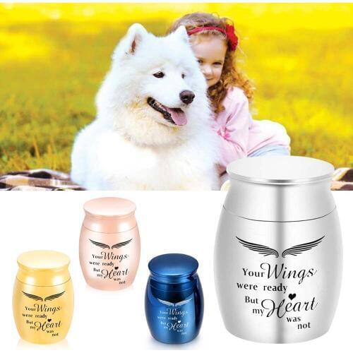 Angel Wings Small Keepsake Urns for Human Ashes Memorial Cremation Urns Pet Ashes Holder -Your Wings Were Ready My Heart was Not