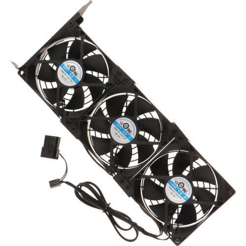 GPU Cooler, VGA PCI Express Graphics Card Cooling Fan, Triple Quiet 90mm Fans- Black