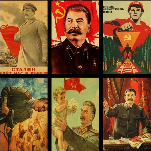 Buy three to send one World war ii Russian comrade Joseph Stalin Leninism political propaganda Soviet union retro wall decorati