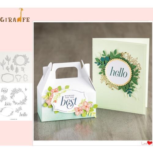 Wreath DIY Metal Cutting Dies and stamps for dies scrapbooking Photo Album Embossing Decorative Craft Clear Stamps and Dies Sets