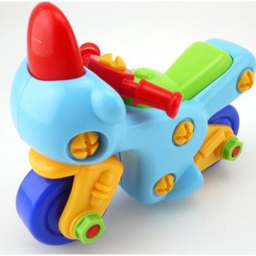 Cartoon Motorcycle Disassembling Combination Nut Assembled Puzzle Toys Baby Gift 2021