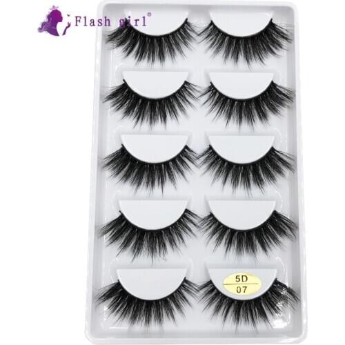 Flash Girl 3D Mink False Eyelashes For Wholesale 5 Pairs Colorful Charming Eyelashes Vendors with Packaging Box for Makeup