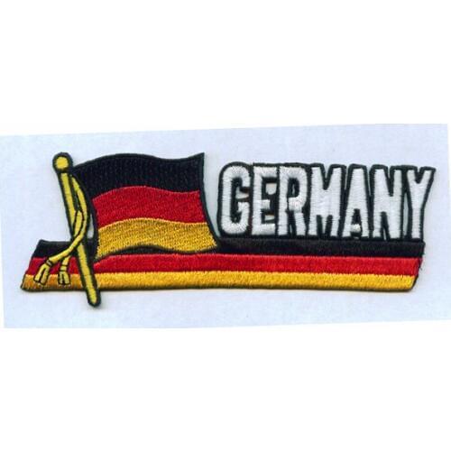 Germany Flag Embroidery Patches Made by Twill with Heat Cut and Iron On Backing Make As Client Request MOQ50pcs Free Shipping