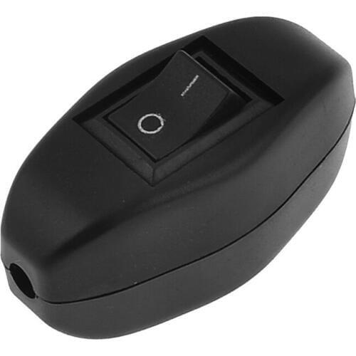 New Black Bedroom On Off Button In Line Switch 6A/250VAC 10A/125VAC