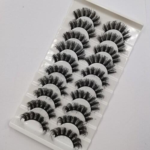 NEW 10 pairs 22-25 mm Fluffy Lashes Mink Makeup Short Natural Eyeleshes 2021 New Messy Curling Mink Eyelashes