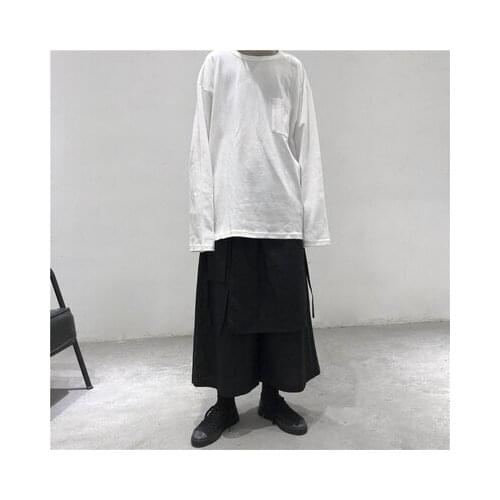 New Style dark tie jacket small homemade base shirt long-sleeved t-shirt