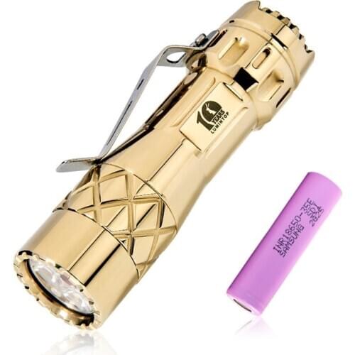 Original Lumintop LM10 Copper LED Flashlight Cree XP-L Hi 2800 LM Tactical Flashlight by 18650 Battery for Camping Self Defense