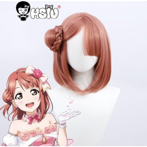 Uehara Ayumu cosplay wig LoveLive PERFECT DREAM PROJECT PDP Cosplay HSIU Black tea short hair +Free Brand wig cap