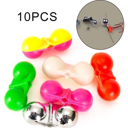 10pcs Catfish Fishing Inline Rattle Species Terminal Tackle In Line Rattles Built-in Double-ring Bead Poly Fish Bell For Fishing