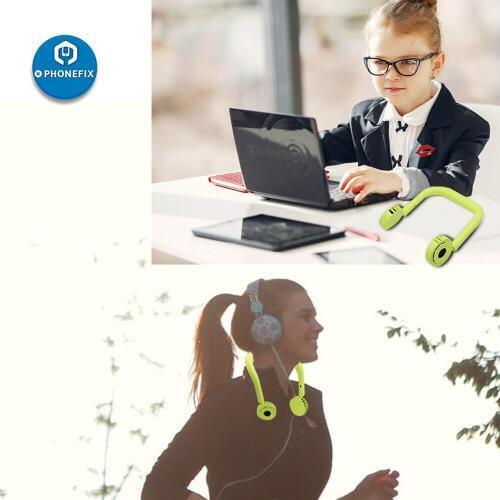 Hands-free Lazy Neck Band Hanging USB Rechargeable Dual Fan Mini Air Cooler Summer Portable 2000mA Sarmocare Mini Sport Fan