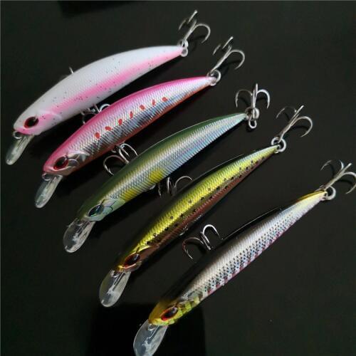 Swolfy 5pcs New Fishing Lure 70mm 8.65g Sinking Minnow Wobbler Hard Lure Bass Pike peche isca artificial Bait Tackle
