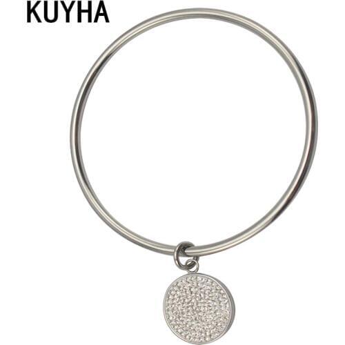 Simple Bracelet Silver Color Metal Bracelets & Bangles Charm Jewelry Bangles Women Men Stainless Steel Bracelets
