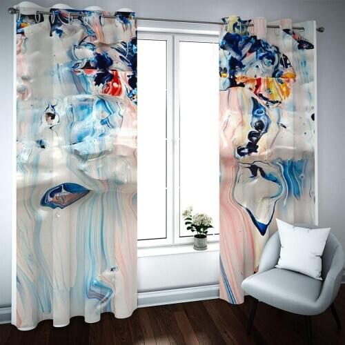 Blackout 3D Curtains Luxury Living Room Bedroom Drapes Blinds For Window Treatment Modern art pattern fabric Thick Curtains