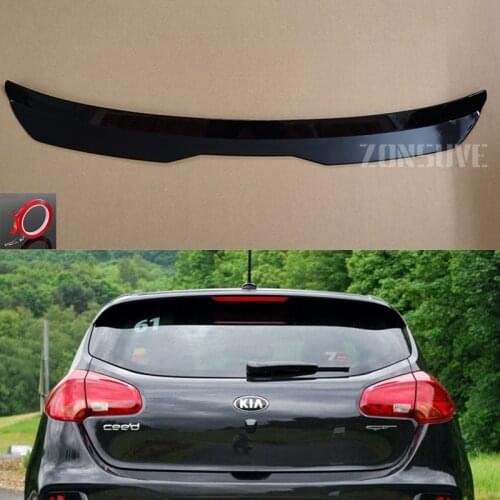 Use For KIA Ceed 2012-2014 Year Roof Spoiler Carbon Fiber Look Accessories Body Kit Factory Style