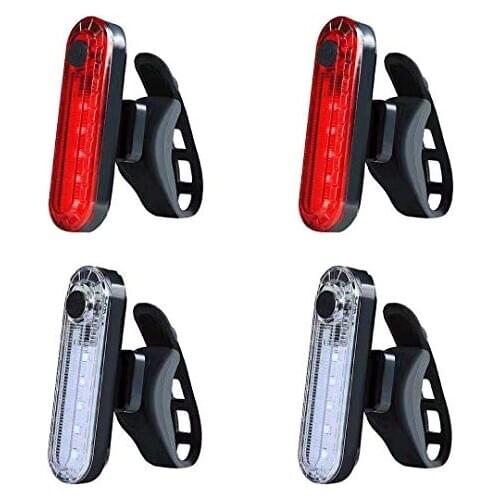 USB Rechargeable LED Bicycle taillights 4 Sets Highlight Waterproof Bicycle taillights Lights 4 Lighting Modes Light