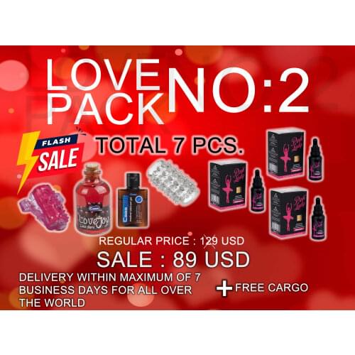 Total 7 pcs. Love Pack / 3 pcs. Love drops / Medical Lubricat Gel / Love Oil For Oral Sex / Penis Sleeve / Tongue masturbator