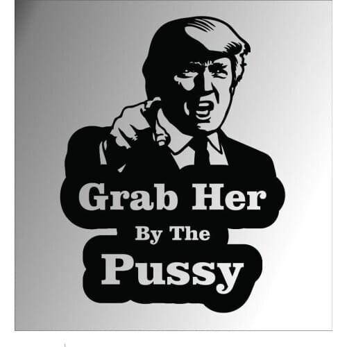 Grab Her By The Vinyl Decal Sticker Trump Funny Anti Hillary Political Dirty