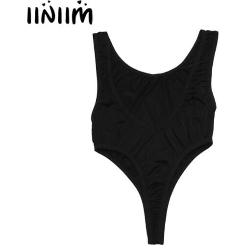 Womens Lingerie Teddies Underwear High Cut Thong Backless Sexy Bodystocking Transparent Bodysuit for Ladies Sissy Club Costumes