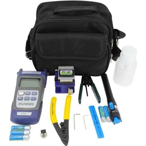 10PCS FTTH Fiber Optic Tool Kit fibra optica herramientas with Visual Fault Locator and Power Meter Wire Stripper Fiber Cleaver
