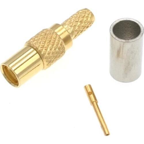 100pcs MMCX Female Straight RF Connector For RG316 RG174 Cable