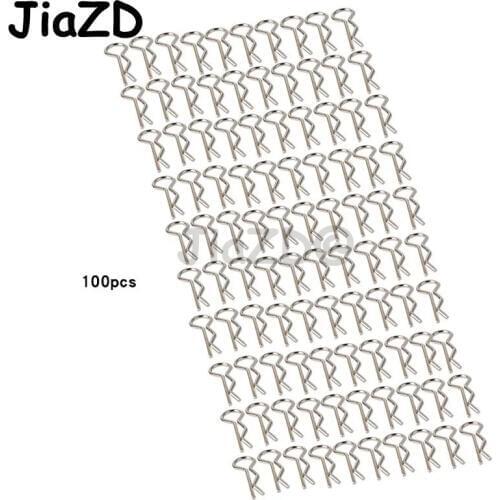 100Pcs Universal Stainless Steel Body Shell R Clips Pin for 1/10 RC Model Car HSP Redcat HPI Himoto Traxxas Spare Parts