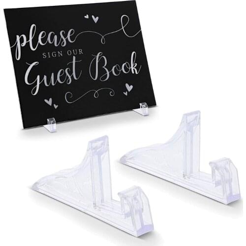 12 Pcs Clear Easel Stand Mini Plate Holder Home Office Decorations for Wedding Holiday Birthday Display Stand