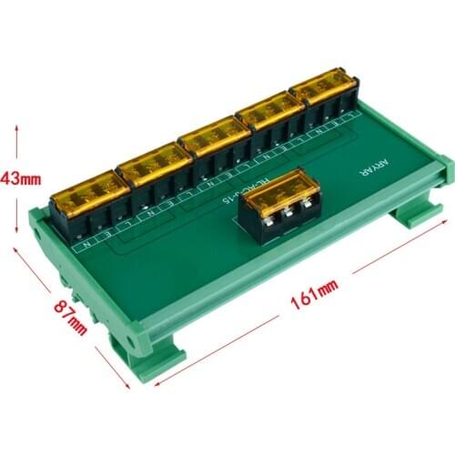 15 Channel AC power supply distribution terminal blocks DIN Rail and Panel Mount splitter board Power Distribution Module board