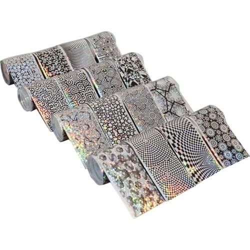 16Pcs/Set Laser Starry Sky Nail Foil Nail Art Transfer Sticker DIY Manicure Tool