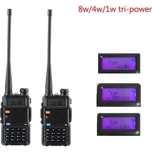 2 pcs BaoFeng UV-5R 8W VHF UHF radio stations for 1/4/8W FM VOX Dual Band two way radio cb ham hf transceiver walkie talkie uv5r