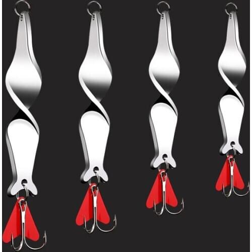 2Pcs/Bag Spoon Fishing Lure Metal Baits 10g 14g 21g 28g Special Spiral Design Fishing Lures Sequins Spinner Hard Bait Tackle Set