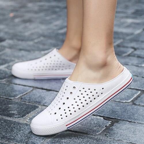 2021 Summer Jelly Shoes Unisex Beach Sandals Women Hollow Slippers Men Flip Flops Light Sandalias Outdoor Summer Shoes Chanclas