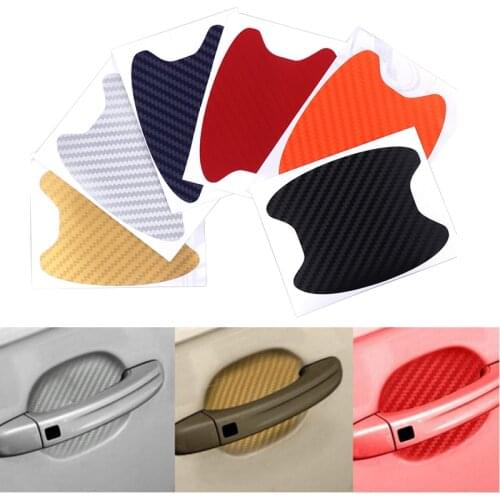 4Pcs Car Auto Carbon fiber Door Film Sheet Handle Scratch Sticker aint scratch Protector Cover Exterior Accessories Car-styling