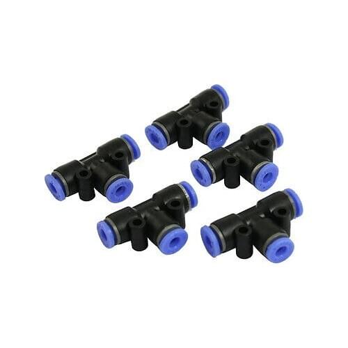 5 Pcs 4mm to 4mm T Shaped One Touch Fitting Push in Quick Connector
