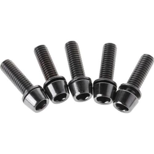 5pcs Bicycle Screw M5x20mm / M6x20mm With Spacer Stem Riser Parts MTB Road Bike