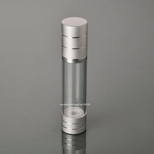 50ML matte silver airless cutting line for lotion emulsion/serum liquid foundation whitening essence recovery complex packing