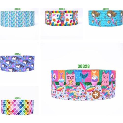 Free shipping 50 yard flower printed grosgrain ribbon 30328