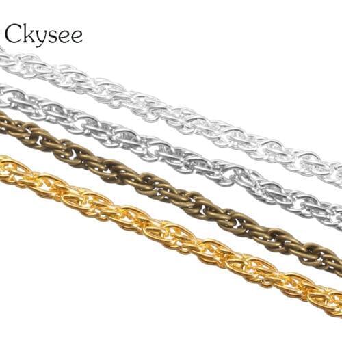Ckysee Wholesale High Quality 10 Meter Bulk Twisted Rope Chains 3mm Width for DIY Necklace Bracelet Jewelry Making