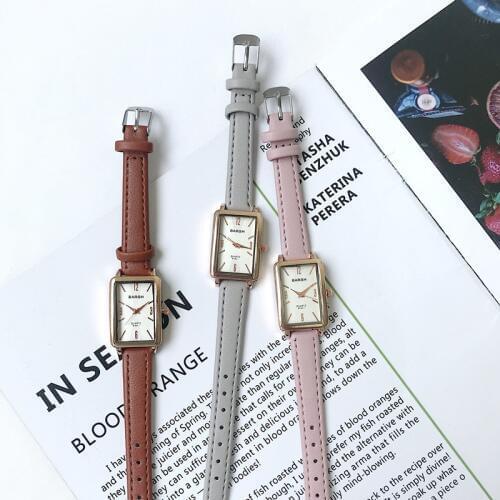Classic Simple Rectangle Vintage Leather Women Watches 2019 Fashion Casual Ladies Quartz Wristwatches Qualities Woman Clock