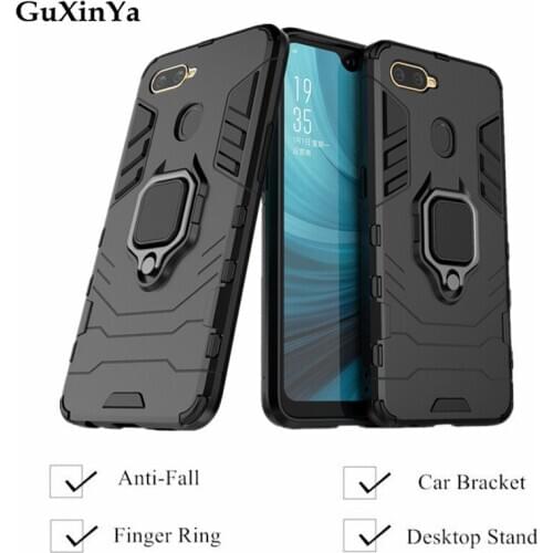 Phone Cases For OPPO A7 Back Cover For Oppo AX7 Funda Luxury Armor Magnetic Ring Cover For OPPO A7 / AX7 Bumper Coque 6.2"