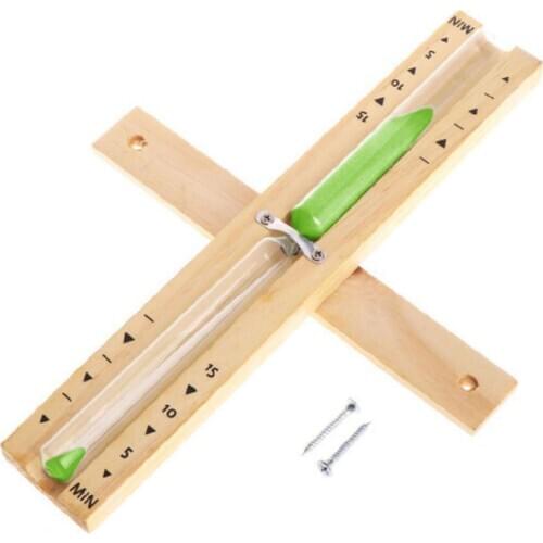 Wooden Sauna Hourglass Wall Mounted Rotating 15mins Sandglass Clock Timer N58A