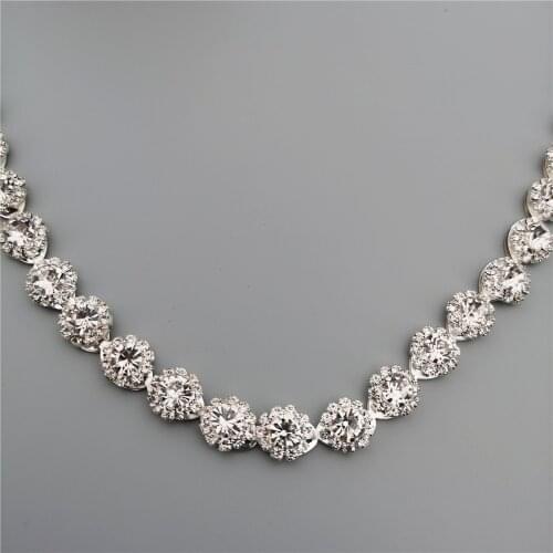 1 Meter Rhinestone Crystal Chain Bling Diamante Lace Diamond Trim Ribbon Necklace Applique Gem Sparkle Wedding Dress 0.47" Width