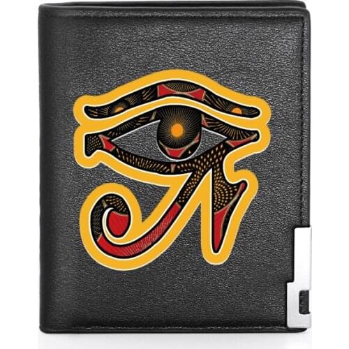 Classic Fashion The Eye of Horus Printing Wallet Leather Purse For Men Credit Card Holder Short Male Slim Coin Money Bags