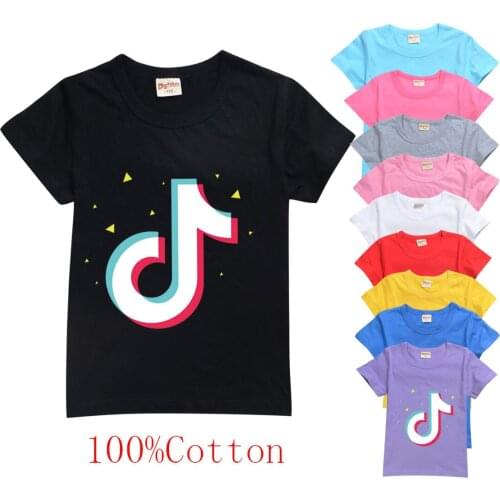 TIK TOK Summer Kids T Shirt 3D Print Kids Cartoon Impostor Shirt 100% Cotton For Boys Girls