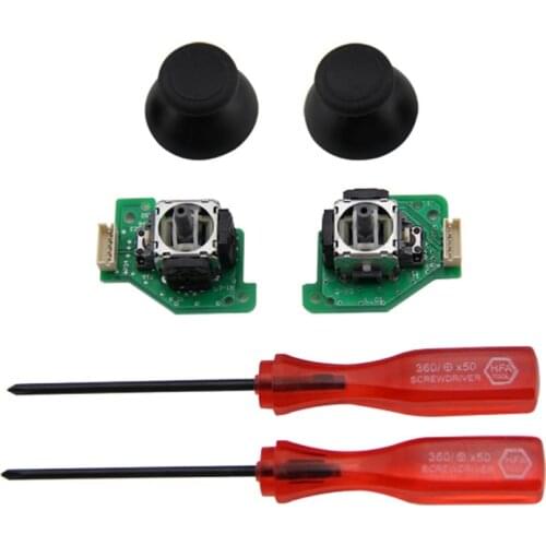 Repair Set Right Or Left 3D Analog Stick Joystick +3D Analog Mushroom Cap+2pcs Screw Driver for Wii U GamePad Controller WIIU