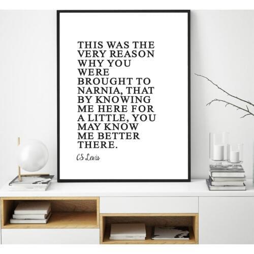 CS Lewis Quote Print Narnia Minimalist Wall Art Canvas Painting Picture Christian Poster Home Wall Decor House Warming Gift