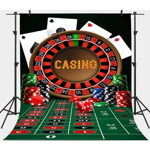 Las Vegas Night Backdrop Casino Poker Theme Vintage Birthday Prom Background for Photography Decorations Supplies Props Studio