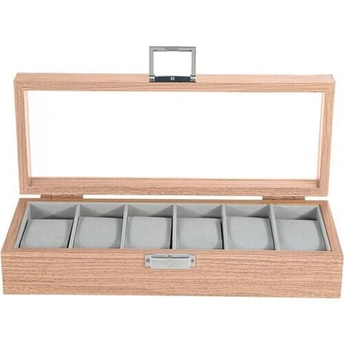 HOT SALES！！！New Arrival Wooden 6-Slot Jewelry Wrist Watches Holder Display Storage Box Case Organizer Wholesale Dropshipping
