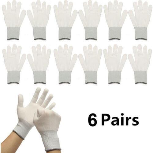 6 Pairs Set Auto Car Washing Glovers Comfortble Durable Cotton Gloves Tinting Application Tools For Car Wrap Vinyl Sticker
