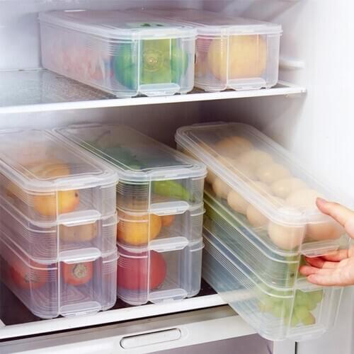 Plastic Multi-Layer Crisper Fridge Fruit Food Storage Box Lid Egg Box Household Storage Container Kitchen Refrigerator Organizer
